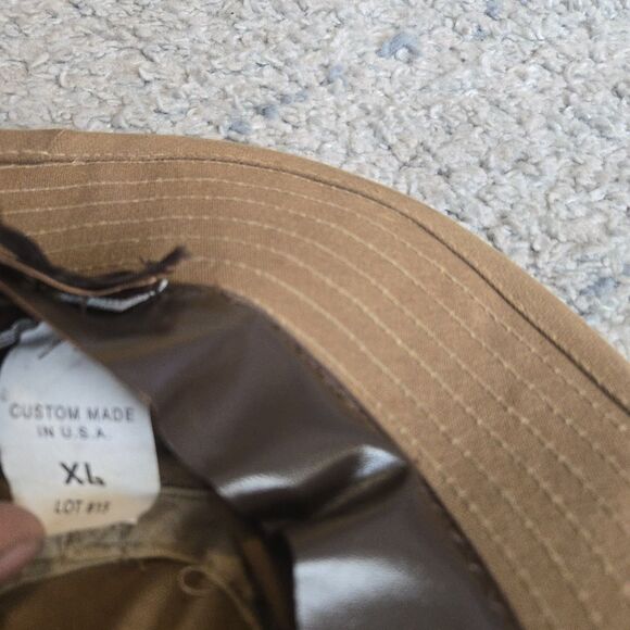 Vintage Filson Tin Cloth Packer Hat Mens XL Waxed Canvas Leather band USA - Picture 6 of 6